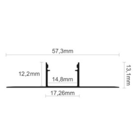 Aluminijski profil ugradbeni 13.1x17,2mm; sivi 2m