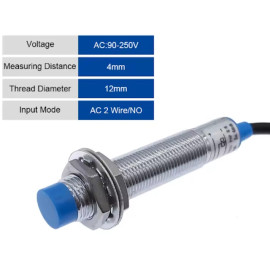 Induktivni senzor 110-230VAC NO 2-žilni 4mm M12