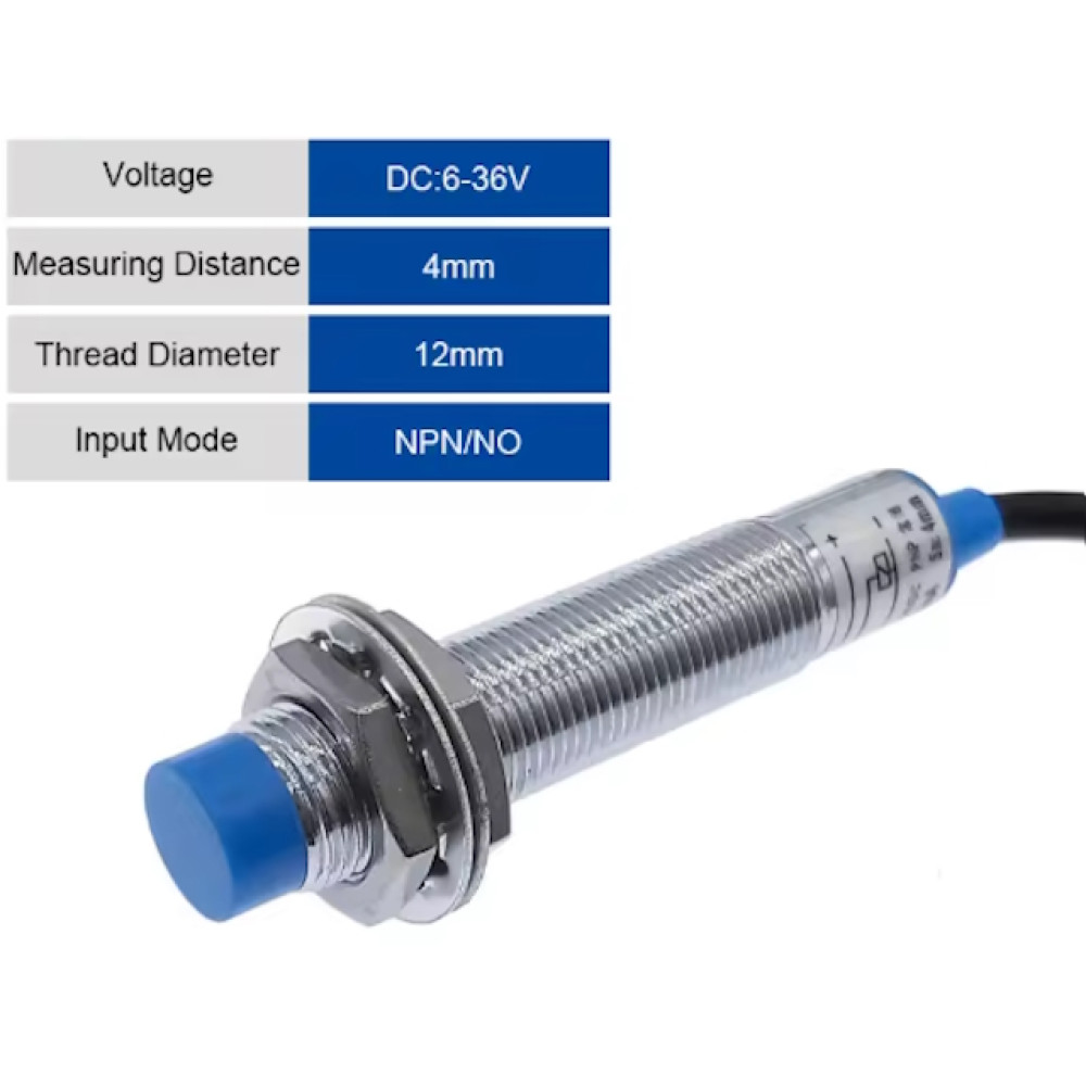 Induktivni senzor 36VDC NPN NO 3-žilni 4mm M12