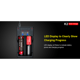 Punjač Litij-ion Ni-MH baterija K2 Klarus; USB