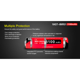 Baterija litij-ion 18650 3,6V 3100mAh PCB Klarus