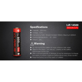 Baterija litij-ion 14500 AA 3,7V 800mAh PCB Klarus