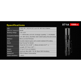Svjetiljka Klarus XT1A; ACCU, 1000lm, 182m, IPX8