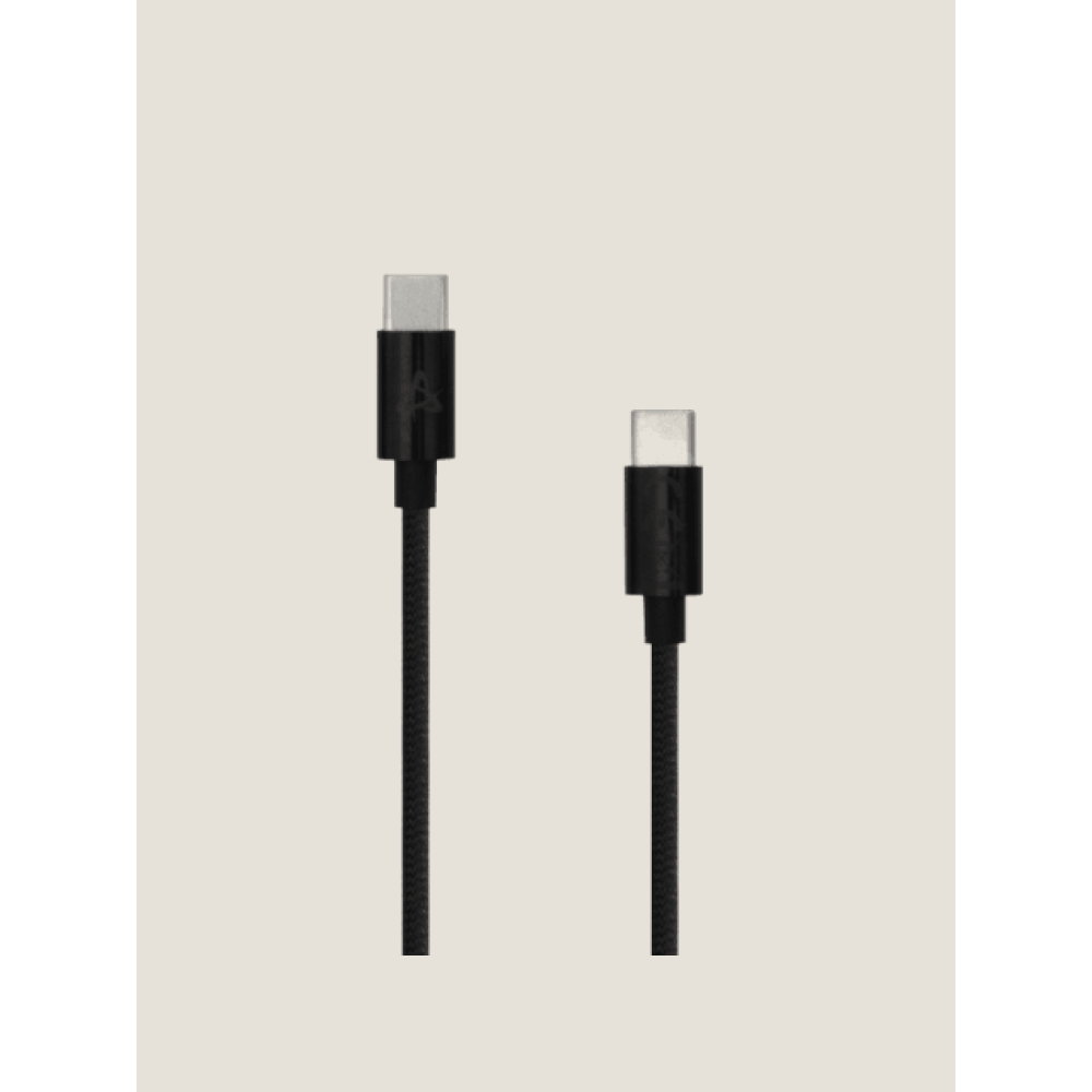 Kabel USB-C muški / USB-C muški; 1m; pleteni; crni Kabel USB-C muški / USB-C muški; 1m; pleteni; crni