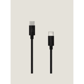 Kabel USB-C muški / USB-C muški; 1m; pleteni; crni