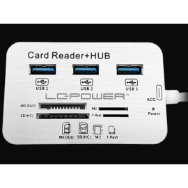 Hub USB-C muški na 3xUSB3.0+SD / TF / M2 / MS Duo