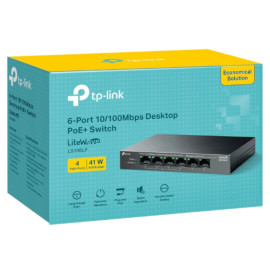 Switch 6-port 10/100M + 4 PoE+ 41W LS106LP