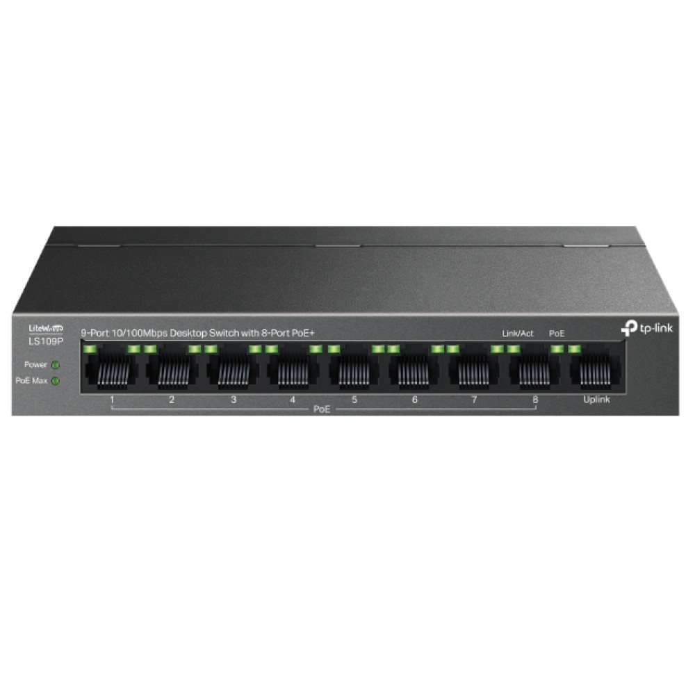 Switch 9-port 10/100M + 8 PoE+ 63W LS109P