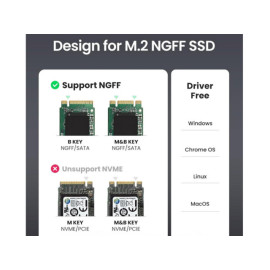 Kućište za M.2 SSD SATA 2230-2280 B-Key USB-C 3.0 