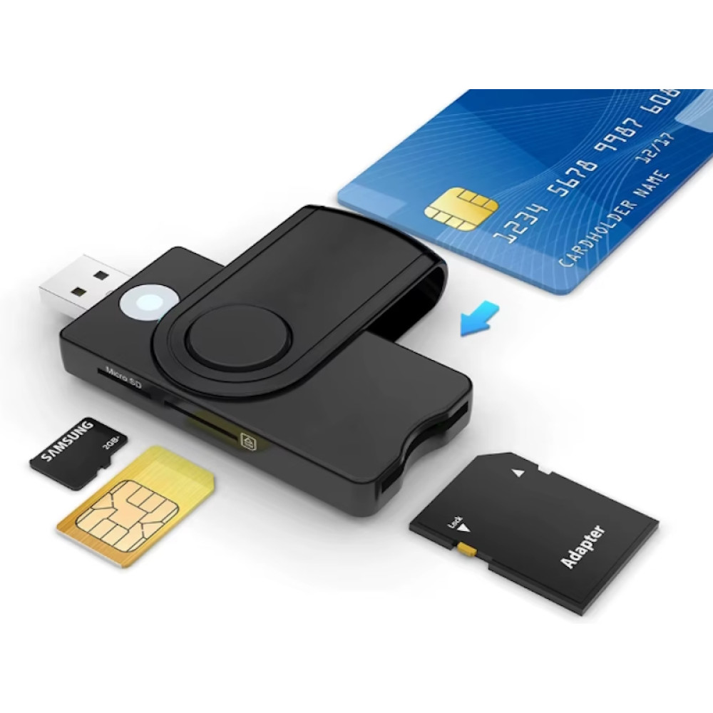 Čitač kartica; Smart, SIM, i SD kartica USB 2.0