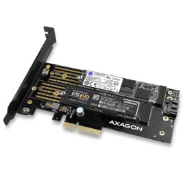 Kontroler PCI-E 4.0x4 na Dual M.2 NVME + SATA LP