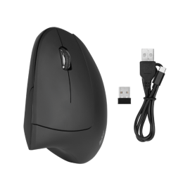 Miš bežični USB vertikalni, punjivi, ergonomski