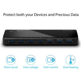Hub USB 3.0 7-port s napajanjem TP-Link UH700 crni