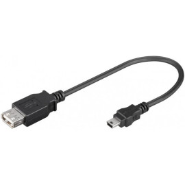 Kabel USB A ženski / Mini-B 5pin muški 0,2m