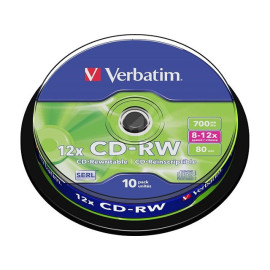CD-RW Verbatim 700MB 80min 8-12x spindle