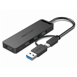 Hub USB-C i USB 3.0 muški na 4xUSB3.0; USB micro-B