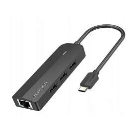 Hub USB-C muški na 3xUSB2.0 + RJ45 + micro-B 