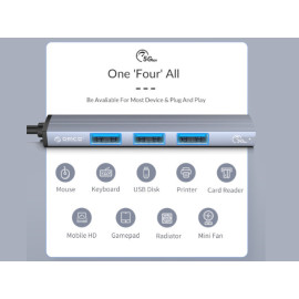 Hub USB-C na 3x USB2.0 + 1x USB3.0 Orico AH-13