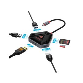 Hub USB-C Hexagon 3xUSB 3.0, HDMI, SD/micro SD 