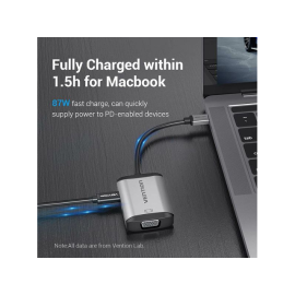 Hub USB-C muški na USB3.0+HDMI+VGA+PD USB-C