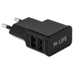 Pretvarač 230VAC / 2xUSB 1A+2A; crni
