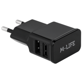 Pretvarač 230VAC / 2xUSB 1A+2A; crni