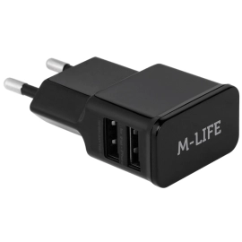 Pretvarač 230VAC / 2xUSB 1A+2A; crni