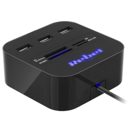 Hub USB 3-port + čitač kartica