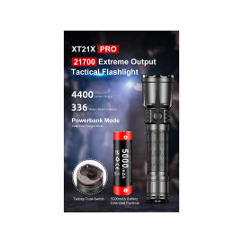 Svjetiljka Klarus XT21X Pro; ACCU, 4400lm, 336m