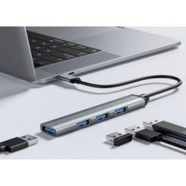 Hub USB 2.0 4-port Izoxis; 14 cm kabela - - - - -