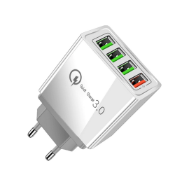 Pretvarač 230VAC / 4xUSB 3.0 3,1A QC bijeli