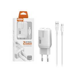 Pretvarač 230VAC / 2xUSB 2,4A + kabel micro-B