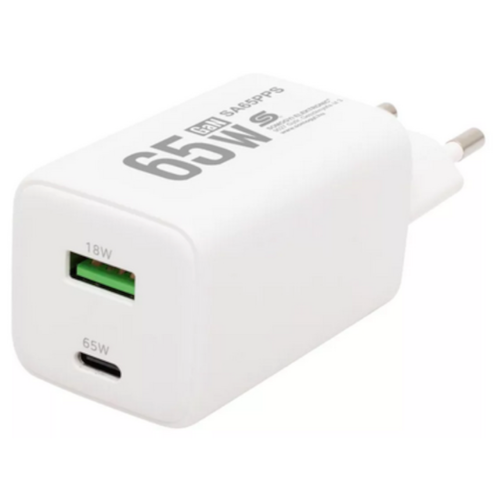 Pretvarač 230VAC / 1xUSB i 1xUSB-C 65W PD/PPS