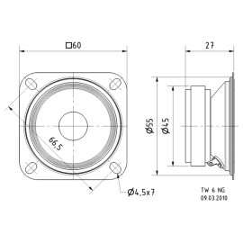 Zvučnik TW 6NG 8R 60W/100W; 1000-30000Hz Visaton