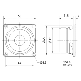 Zvučnik FRWS5 4R 4W/10W; 150-20000Hz Visaton
