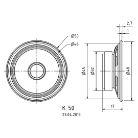 Zvučnik K 50 8R 2W/3W; 250-10000Hz Visaton