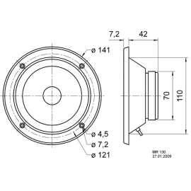 Zvučnik MR 130 8R 80W/100W; 400-13000Hz Visaton