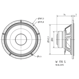 Zvučnik W 170S 4R 50W/80W; 8000Hz Visaton