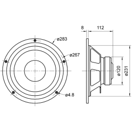 Zvučnik W 250S 8R 100W/150W; 5500Hz Visaton