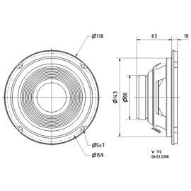 Zvučnik W 170 8R 40W/70W; 6000Hz Visaton
