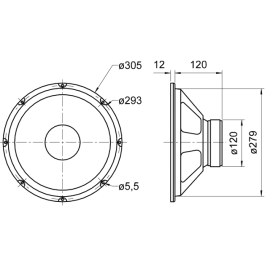 Zvučnik W 300 8R 120W/180W; 2500Hz Visaton