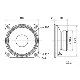 Zvučnik M10 8R 80W/100W; 450-13000Hz Visaton