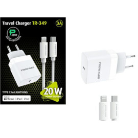 Pretvarač 230VAC / 1xUSB-C 3A 20W PDQC MFI Apple 