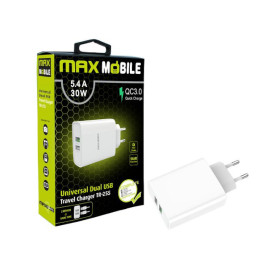 Pretvarač 230VAC / 2xUSB 5,4A 30W  QC 3.0 TR-255