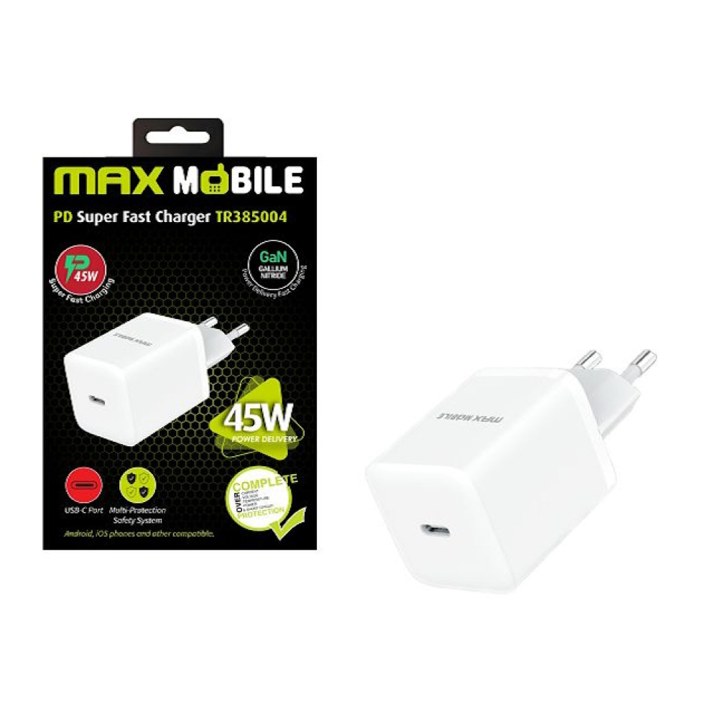Pretvarač 230VAC 1xUSB-C 3A GaN PD 45W SuperFast Pretvarač 230VAC 1xUSB-C 3A GaN PD 45W SuperFast