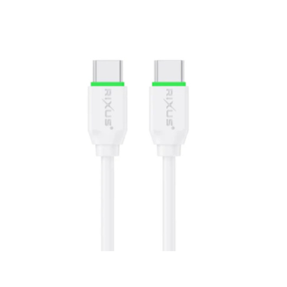 Kabel USB-C muški / USB-C muški 3A 60W 1m bijeli 