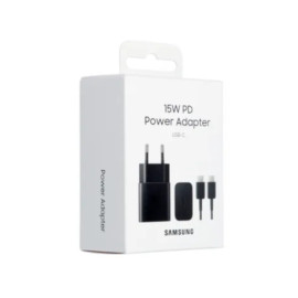 Pretvarač 230VAC / 1xUSB-C 2A 15W + kabel 1m; crni