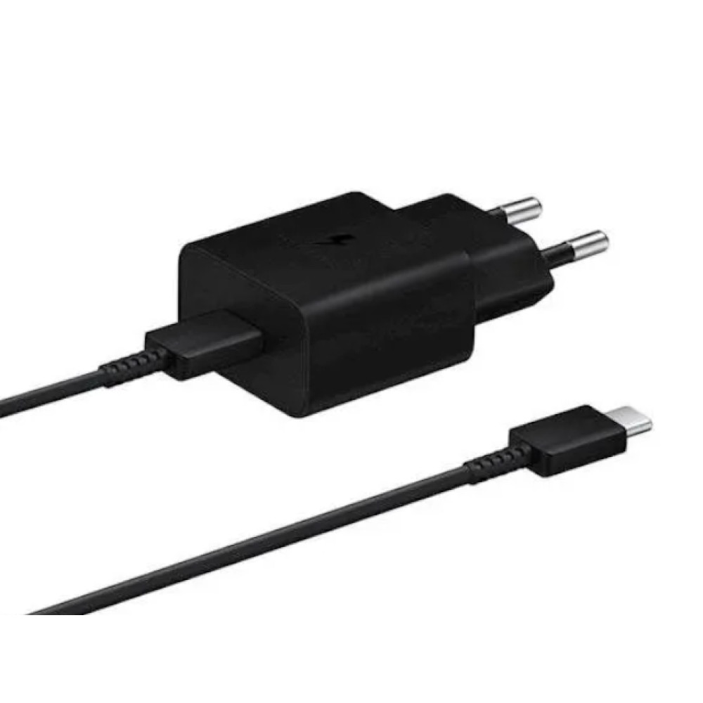 Pretvarač 230VAC / 1xUSB-C 2A 15W + kabel 1m; crni