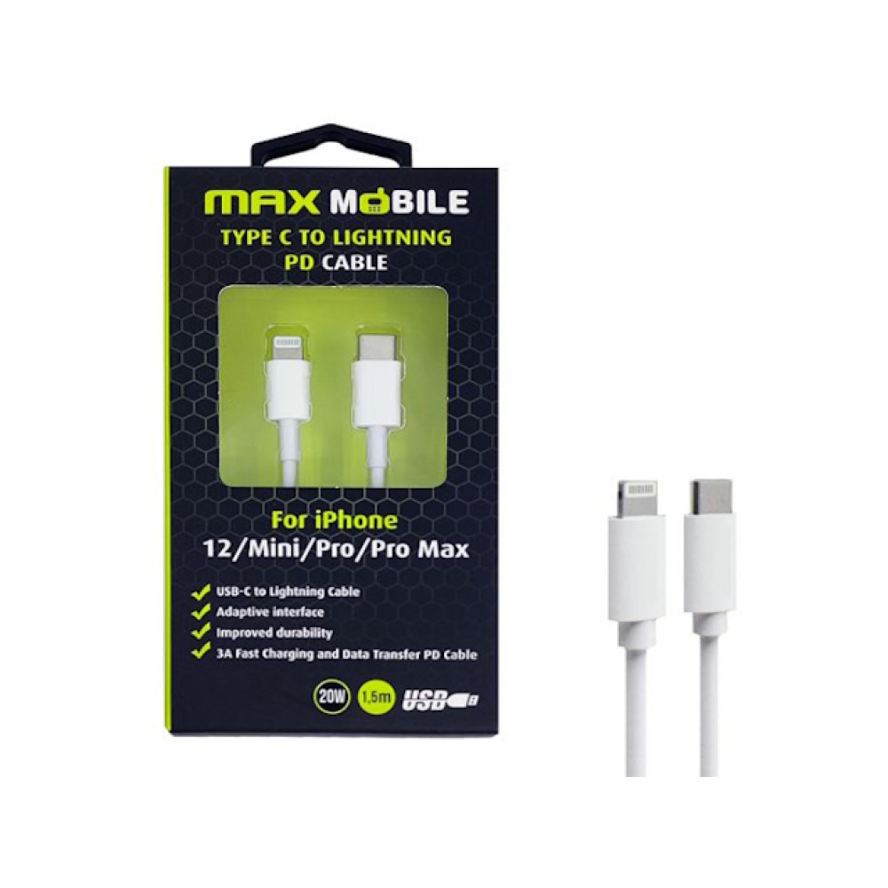 Kabel USB-C / iPhone lightning PD 30W 1.5m bijeli 