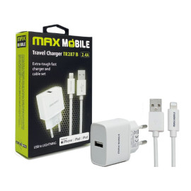 Punjač kućni Apple iPhone 5/8/X/12 2.4A MFI 2u1